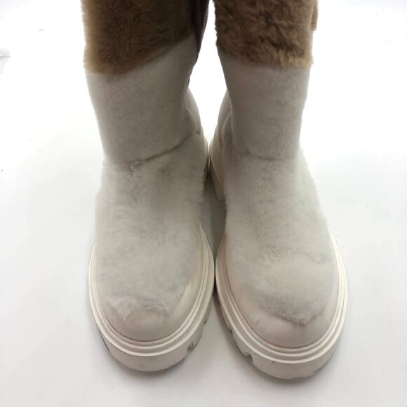 Free People Happy Thoughts Genuine Shearling Knee High Boots Size 38.5 US 8.5 - Picture 6 of 10